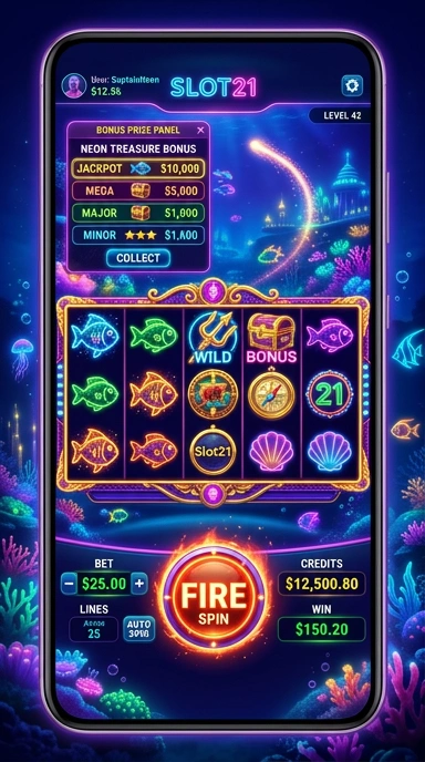 Layar utama slot21 — antarmuka bersih setelah instalasi